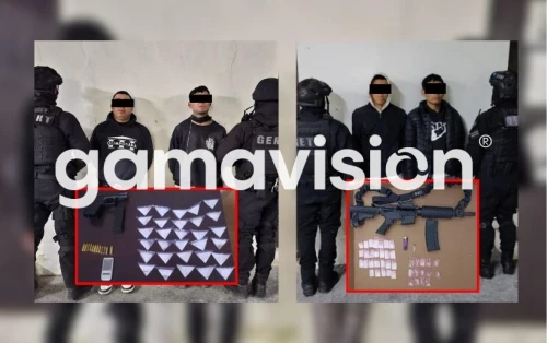 Detienen a cuatro hombres con armas y droga en Santa Catarina