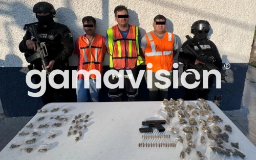 Detienen a tres hombres con arma y drogas en Monterrey