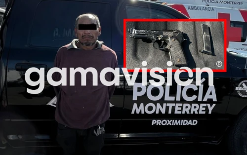 Detienen a hombre con arma en el centro de Monterrey