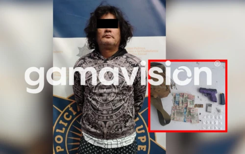 Detienen a hombre con arma de fuego y droga en Guadalupe