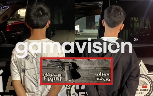 Detienen a dos menores armados y con droga en Monterrey